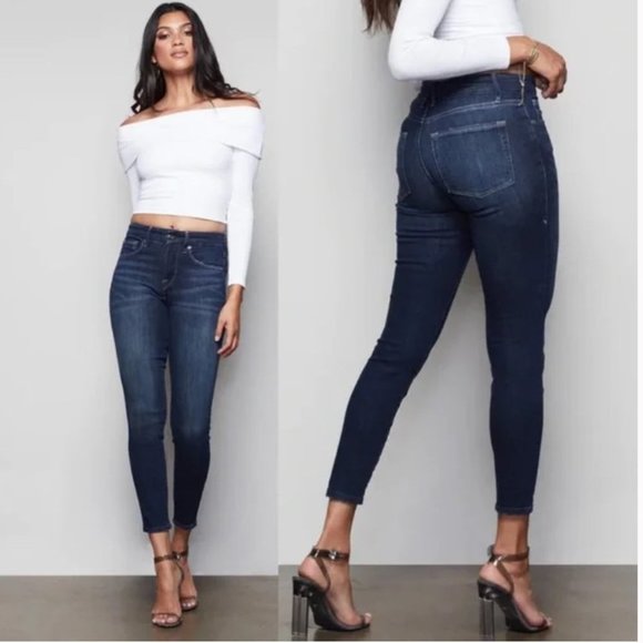 Good American Good Legs Crop Jeans in Blue260 - Picture 1 of 7